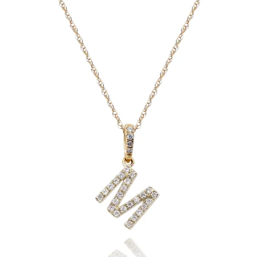 Diamond Initial Pendant In (1/10 Ct. Tw.)