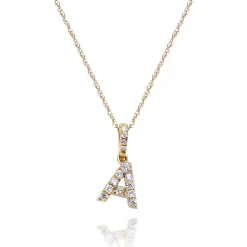 Diamond Initial Pendant In (1/10 Ct. Tw.)