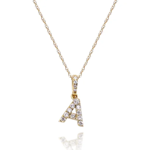 Diamond Initial Pendant In (1/10 Ct. Tw.)