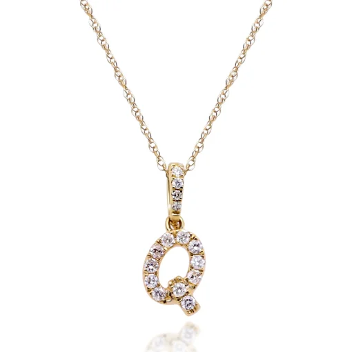 Diamond Initial Pendant In (1/10 Ct. Tw.)