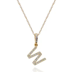 Diamond Initial Pendant In (1/10 Ct. Tw.)