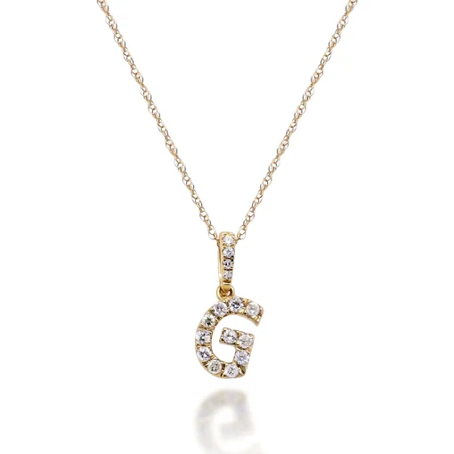 Diamond Initial Pendant In (1/10 Ct. Tw.)