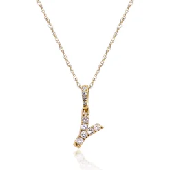 Diamond Initial Pendant In (1/10 Ct. Tw.)