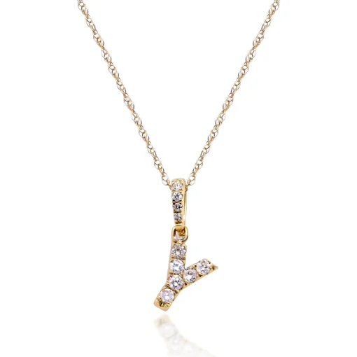 Diamond Initial Pendant In (1/10 Ct. Tw.)