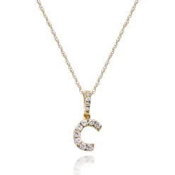 Diamond Initial Pendant In (1/10 Ct. Tw.)