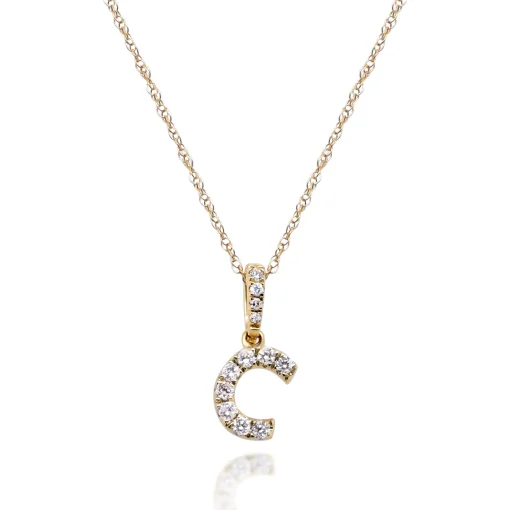 Diamond Initial Pendant In (1/10 Ct. Tw.)