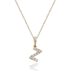 Diamond Initial Pendant In (1/10 Ct. Tw.)