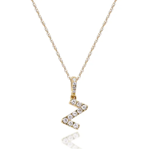 Diamond Initial Pendant In (1/10 Ct. Tw.)