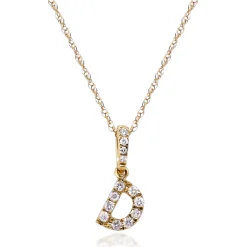Diamond Initial Pendant In (1/10 Ct. Tw.)