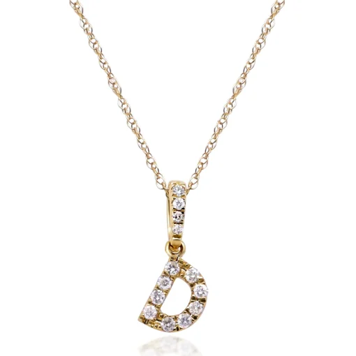 Diamond Initial Pendant In (1/10 Ct. Tw.)