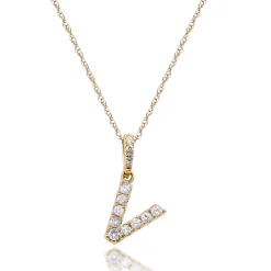 Diamond Initial Pendant In (1/10 Ct. Tw.)