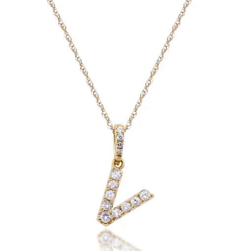 Diamond Initial Pendant In (1/10 Ct. Tw.)