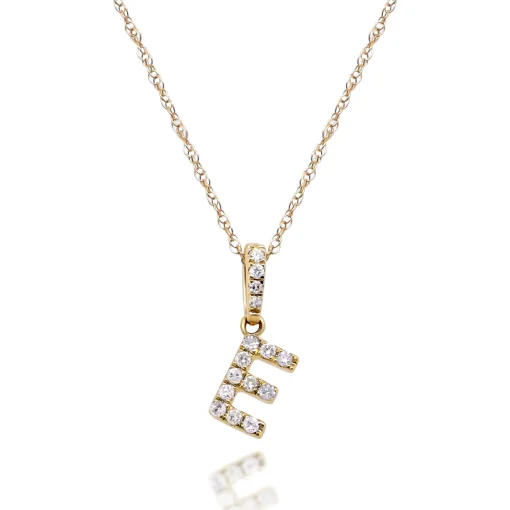 Diamond Initial Pendant In (1/10 Ct. Tw.)