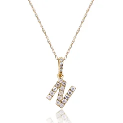 Diamond Initial Pendant In (1/10 Ct. Tw.)