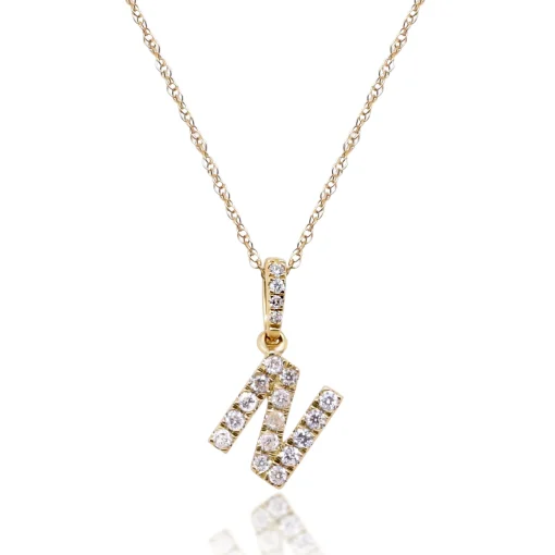 Diamond Initial Pendant In (1/10 Ct. Tw.)