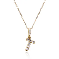 Diamond Initial Pendant In (1/10 Ct. Tw.)