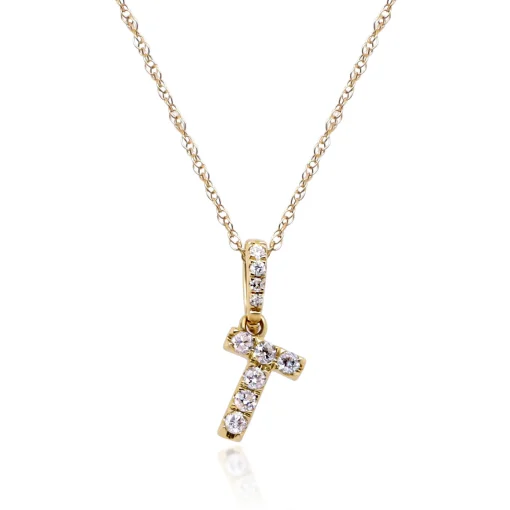 Diamond Initial Pendant In (1/10 Ct. Tw.)