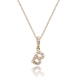Diamond Initial Pendant In (1/10 Ct. Tw.)