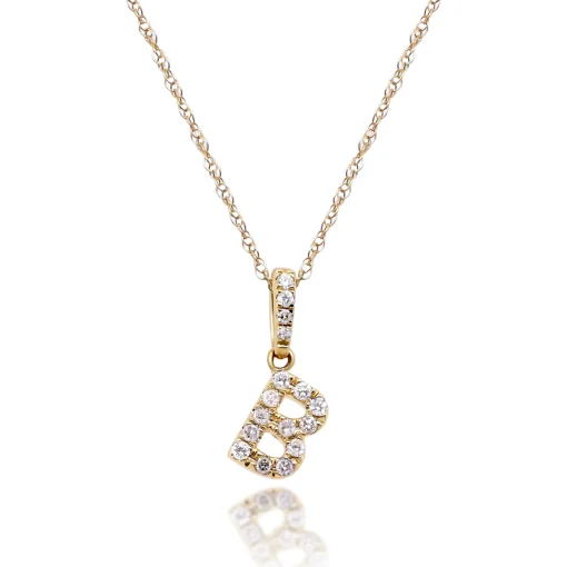 Diamond Initial Pendant In (1/10 Ct. Tw.)