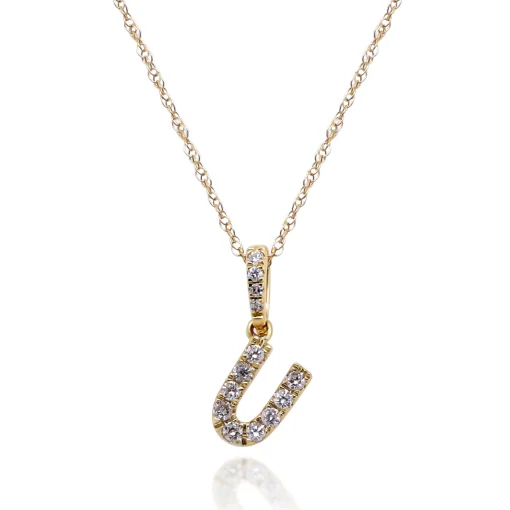 Diamond Initial Pendant In (1/10 Ct. Tw.)