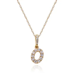 Diamond Initial Pendant In (1/10 Ct. Tw.)