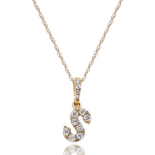 Diamond Initial Pendant In (1/10 Ct. Tw.)