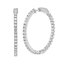 Diamond Inside-Out Hoop Earrings In 14K Gold