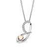 Diamond "J" Initial Pendant In Sterling Silver & 14K Rose Gold