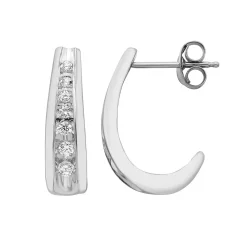 Diamond J-Hoop Earrings (1/5 Ct. Tw.)