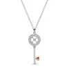 Diamond Key Pendant In Sterling Silver
