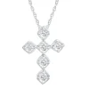 Diamond Kite-Set Cross Pendant In 10K White Gold (1/4 Ct. Tw.)
