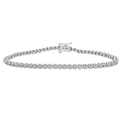 Diamond Link Bracelet In 10K White Gold (1/4 Ct. Tw.)