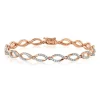 Diamond Link Bracelet With Marquise Links In 10K Rose Gold (1 Ct. Tw.)