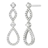 Diamond Loop Dangle Earrings In 10K White Gold (1/2 Ct. Tw.)