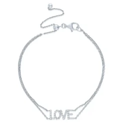 Diamond Love Bracelet In Sterling Silver (1/10 Ct. Tw.)