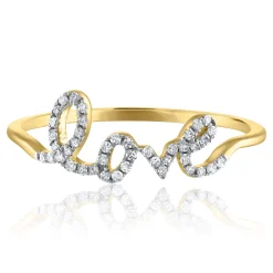 Diamond Love Ring In 14K Yellow Gold (1/7 Ct. Tw.)