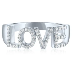 Diamond Love Ring In Sterling Silver (1/7 Ct. Tw.)