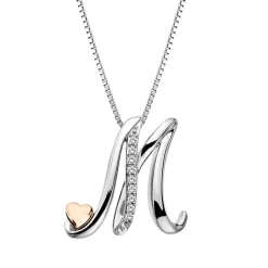 Diamond "M" Initial Necklace