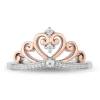 Diamond Majestic Princess Ring In Sterling Silver & 10K Rose Gold (1/10 Ct. Tw.)