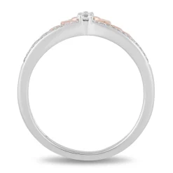 Diamond Majestic Princess Ring In Sterling Silver & 10K Rose Gold (1/10 Ct. Tw.)