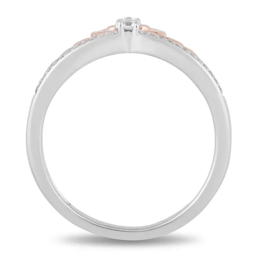 Diamond Majestic Princess Ring In Sterling Silver & 10K Rose Gold (1/10 Ct. Tw.)