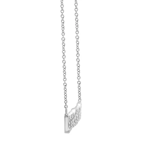 Diamond "Mama" Necklace In Sterling Silver (1/7 Ct. Tw.)