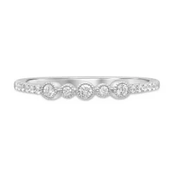 Diamond Milgrain Stacking Ring In 10K White Gold (1/7 Ct. Tw.)