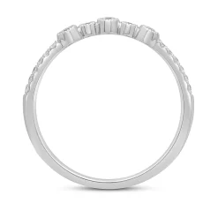 Diamond Milgrain Stacking Ring In 10K White Gold (1/7 Ct. Tw.)