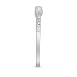 Diamond Milgrain Stacking Ring In 10K White Gold (1/7 Ct. Tw.)