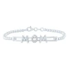 Diamond Mom Beaded Bracelet In Sterling Silver (1/10 Ct. Tw.)