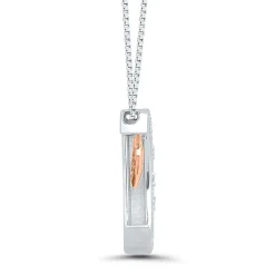 Diamond Moon Pendant In Sterling Silver