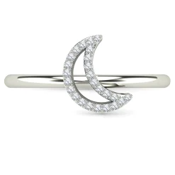 Diamond Moon Ring In 14K Gold (1/10 Ct. Tw.)
