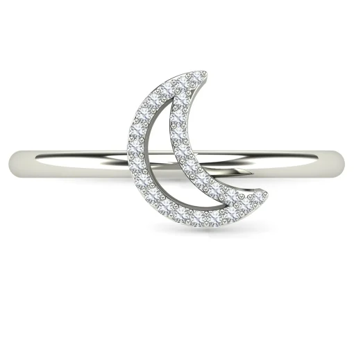 Diamond Moon Ring In 14K Gold (1/10 Ct. Tw.)