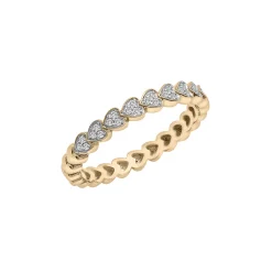 Diamond Multi-Heart Ring In 14K Yellow Gold (1/10 Ct. Tw.)